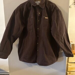 Carhartt Duck Flannel  Lined Canvas VINTAGE Work Jacket Large Chore Jacket Brown